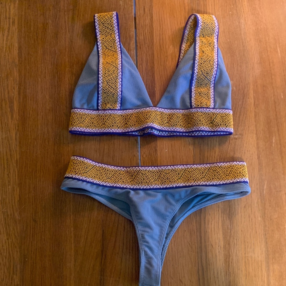 Blue and Gold Women's Swim Set